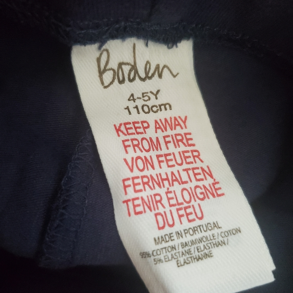 Boden Classic Blue Kids Leggings 4-5 - Picture 3 of 4